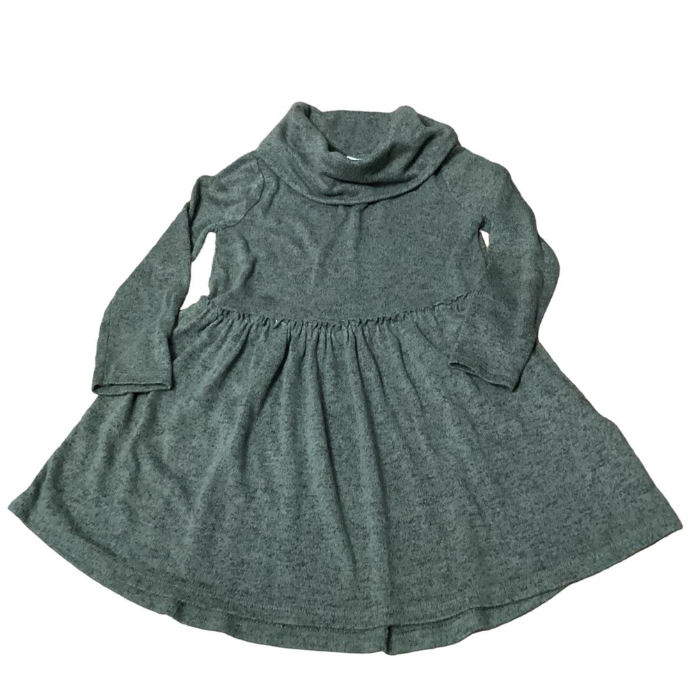 Old Navy Olive Long Sleeve Turtleneck Dress Toddler Size 2T FLAWED